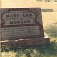Picture of tombstone for Mary Ann Morgan.