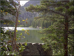 Hike around Bear Lake at Rocky Mountain National Park, Colorado.