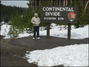 Picture of Jim at the first crossing of the Continental Divide.