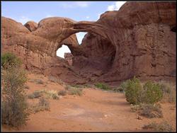 Photograph of Double O Arch at Arches National Park.