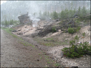 Picture of one of the many geyser areas.