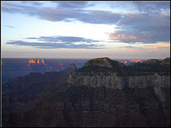 Photograph of North Rim Grand Canyon in the early morning.