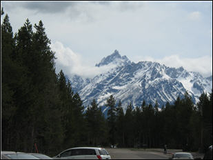 View of mountains from the hermitage traihead parking lot.