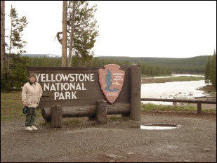 Entering Yellowstone National Park.