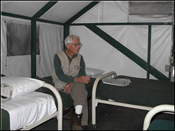 Inside our tent cabin at Yosemite National Park.